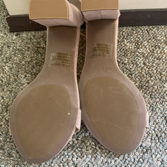LULUS TAYLOR BLUSH SUEDE ANKLE STRAP HEELS (8) - Picture 5 of 5